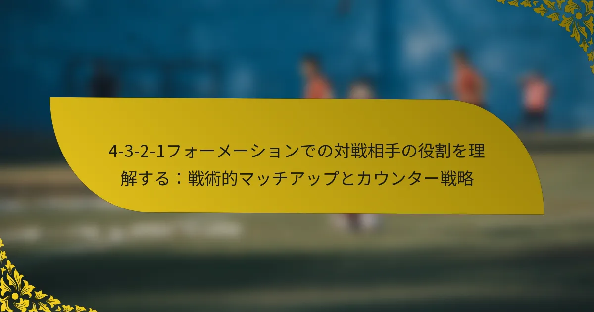 4-3-2-1フォーメーションでの対戦相手の役割を理解する：戦術的マッチアップとカウンター戦略